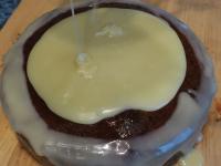 ...majd szépen egyenletesen a torta egész...
